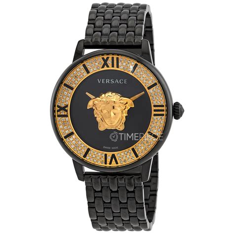 versace ve2r00922|Versace La Medusa Black Dial Round Case Swiss Quartz .